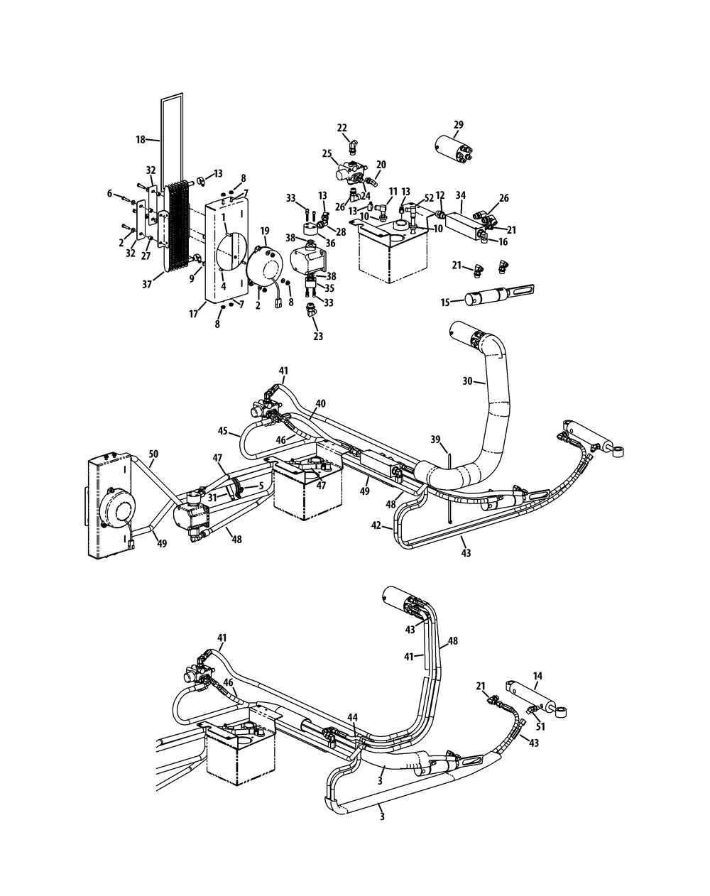 Hydro Controls Diagram and Parts List for S7232-D 53BY8DU8750-312HP Cub Cadet Lawn Tractor